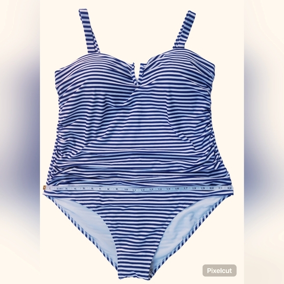 George One-piece Navy Stripe Swimsuit - Picture 1 of 3